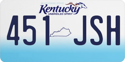 KY license plate 451JSH