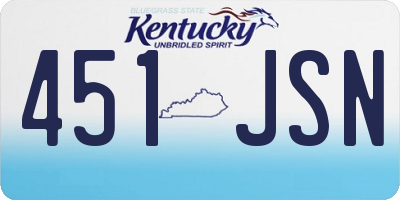 KY license plate 451JSN
