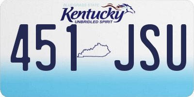 KY license plate 451JSU