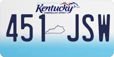 KY license plate 451JSW