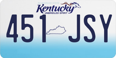 KY license plate 451JSY