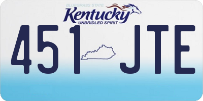 KY license plate 451JTE