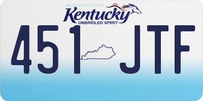 KY license plate 451JTF