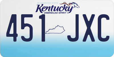 KY license plate 451JXC