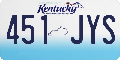 KY license plate 451JYS