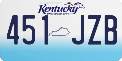 KY license plate 451JZB