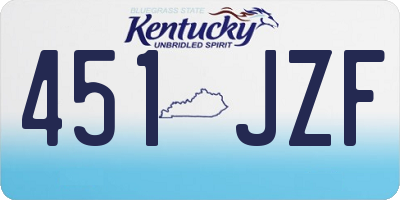 KY license plate 451JZF