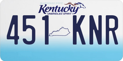 KY license plate 451KNR
