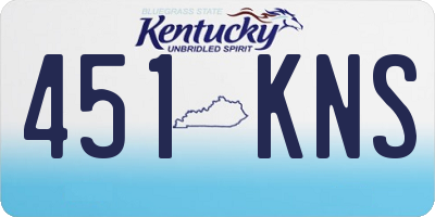 KY license plate 451KNS