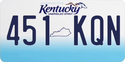 KY license plate 451KQN