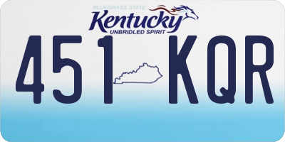 KY license plate 451KQR