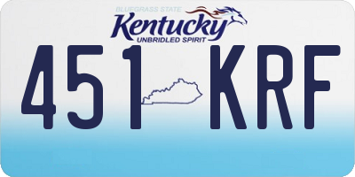 KY license plate 451KRF