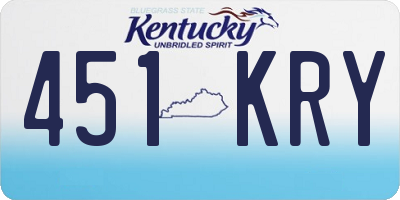 KY license plate 451KRY