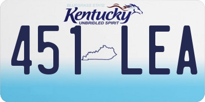 KY license plate 451LEA