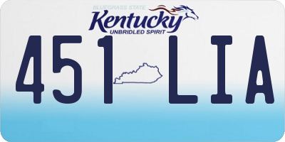KY license plate 451LIA