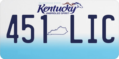 KY license plate 451LIC