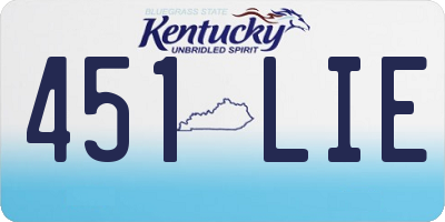 KY license plate 451LIE