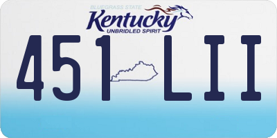 KY license plate 451LII