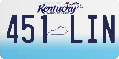 KY license plate 451LIN