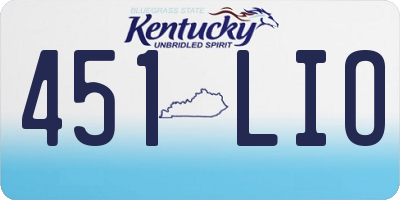 KY license plate 451LIO