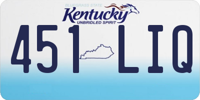 KY license plate 451LIQ