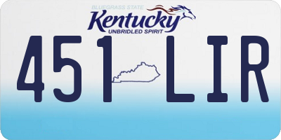 KY license plate 451LIR