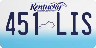 KY license plate 451LIS
