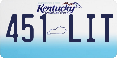 KY license plate 451LIT