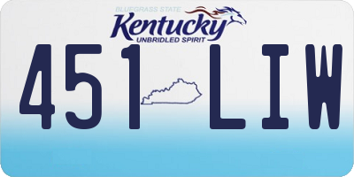 KY license plate 451LIW