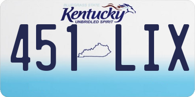 KY license plate 451LIX