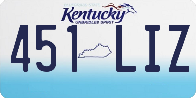 KY license plate 451LIZ