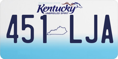 KY license plate 451LJA