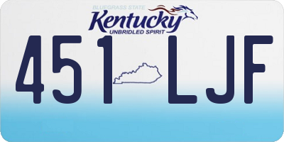 KY license plate 451LJF
