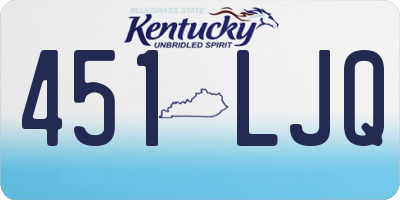 KY license plate 451LJQ