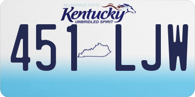 KY license plate 451LJW