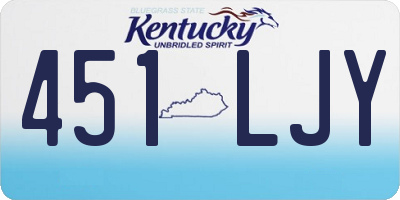 KY license plate 451LJY