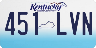 KY license plate 451LVN