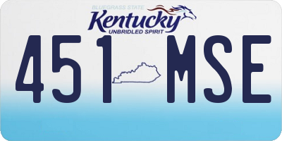 KY license plate 451MSE