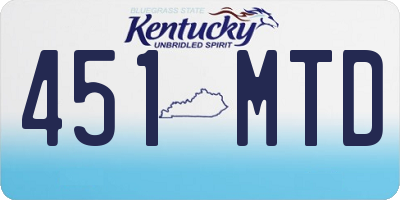 KY license plate 451MTD