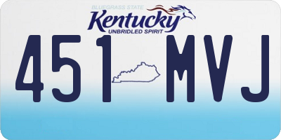KY license plate 451MVJ