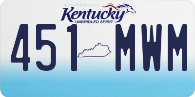 KY license plate 451MWM