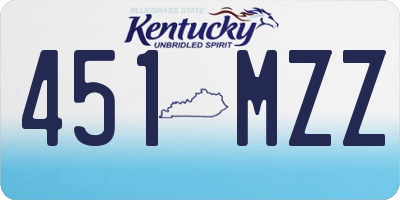 KY license plate 451MZZ