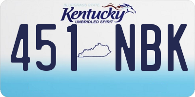 KY license plate 451NBK