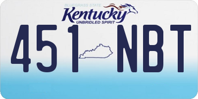 KY license plate 451NBT