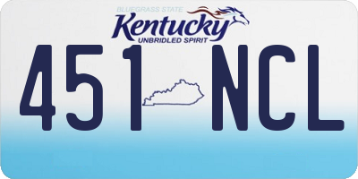 KY license plate 451NCL