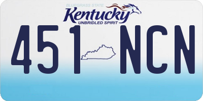 KY license plate 451NCN