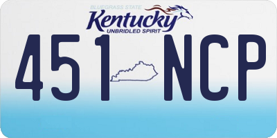 KY license plate 451NCP