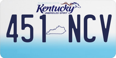 KY license plate 451NCV