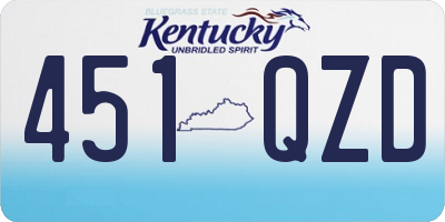 KY license plate 451QZD
