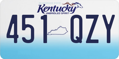 KY license plate 451QZY